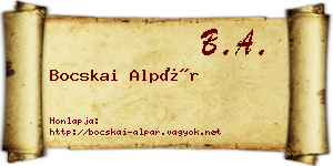 Bocskai Alpár névjegykártya
